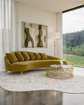 KINVER - Low round brass and quartz coffee table by JOSÉ LEITE DE CASTRO - view 3